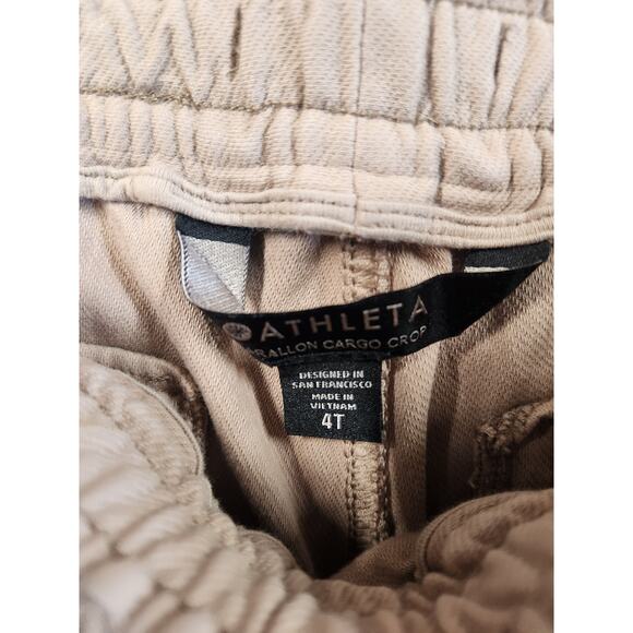 Athleta Farallon Cargo Crop Pants Womens Size 4 Tall Beige Drawstring Comfort - Picture 4 of 11
